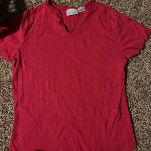Basic Editions Women's Red Short Sleeve Tee